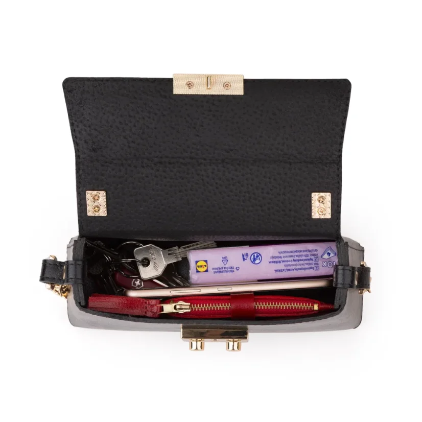 Kožená mini kabelka MARIMA MY SECRETS – pohľad do vnútra