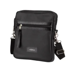 Kožená pánska taška MARIMA – pohľad spredu v čiernej farbe Kožená pánska taška MARIMA – pohľad spredu v čiernej farbe