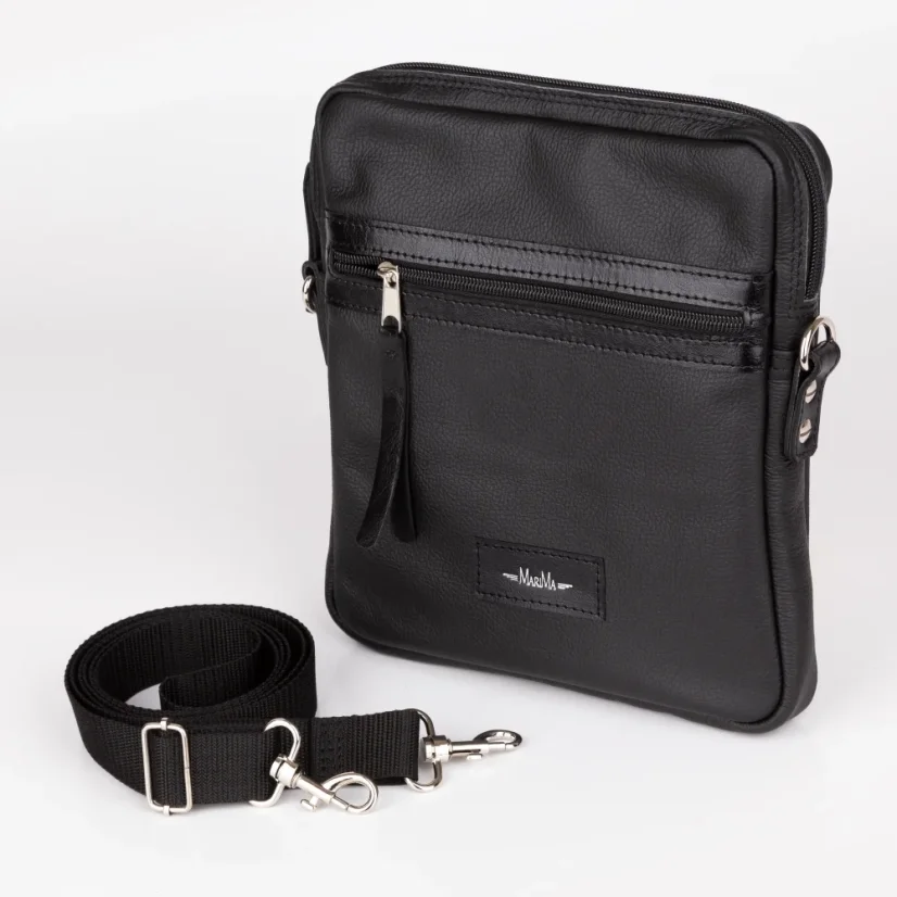 Kožená pánska taška MARIMA – detail odopnutého ramenného popruhu