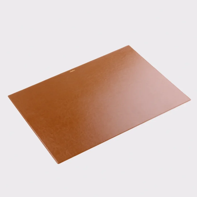 KOŽENÁ PODLOŽKA NA PRACOVNÝ STÔL VYSTUŽENÁ 40x70cm - Farba: Hnedá koža - medená