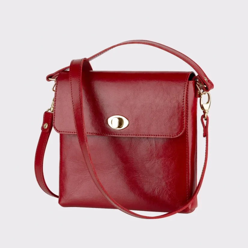 KOŽENÁ KABELKA MARIMA - Farba: Červená koža