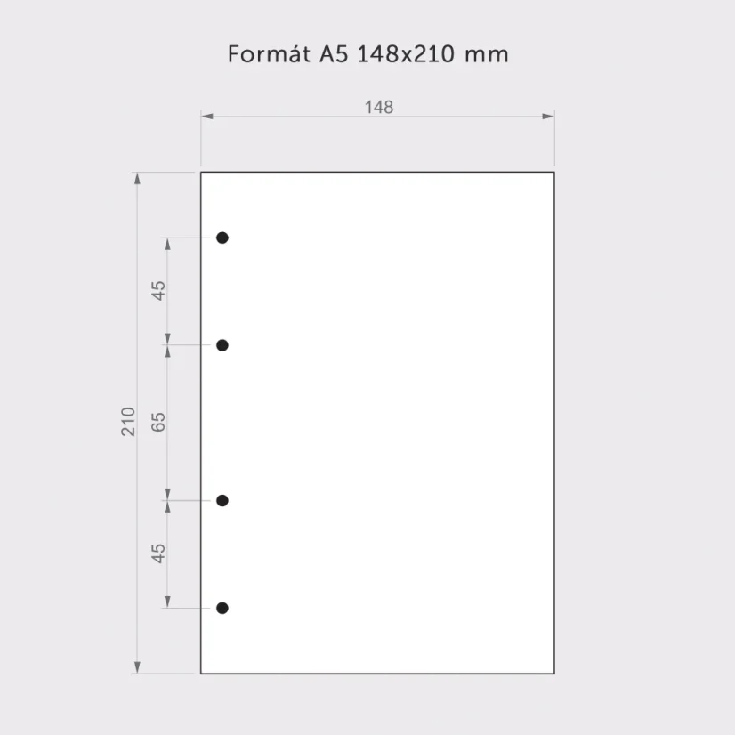 Formát A5 (148 × 210 mm) určený pre 4-krúžkové diáre MARIMA