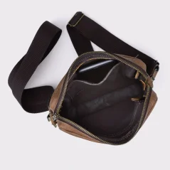 Kožená pánska taška MARIMA zvnútra – hlavné vrecko a priehradka na zips Kožená pánska taška MARIMA zvnútra – hlavné vrecko a priehradka na zips