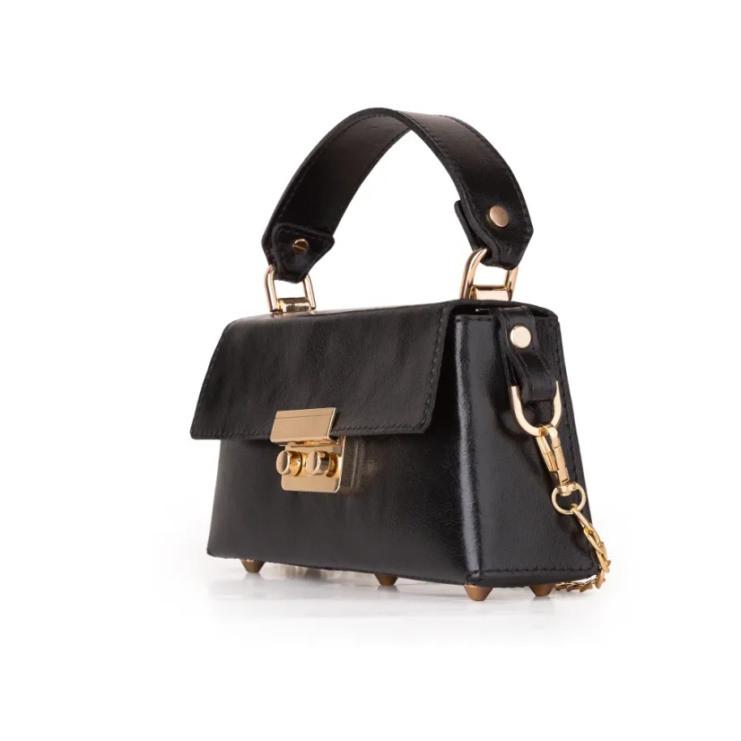 Kožená mini kabelka MARIMA MY SECRETS so zlatým kovaním