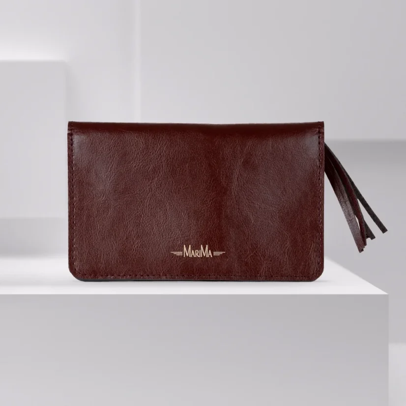 Malá bordová kožená peňaženka MARIMA – elegantný detail pre sebavedomú ženu s citom pre farby