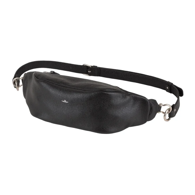 Kožená ľadvinka MARIMA – pohľad spredu so strieborným logom M