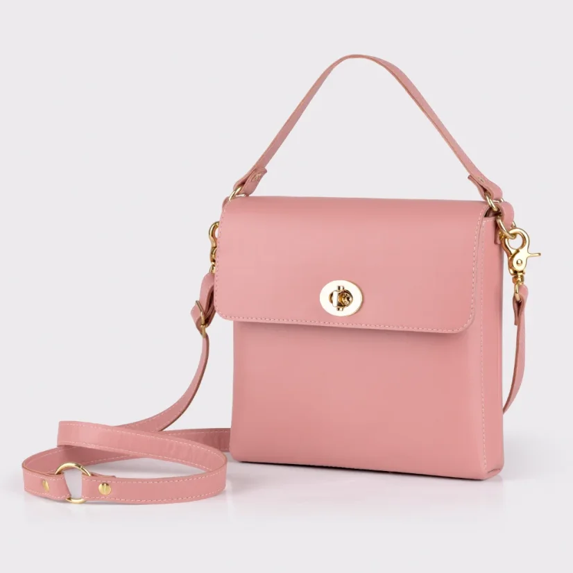 KOŽENÁ KABELKA MARIMA - Farba: Ružová koža