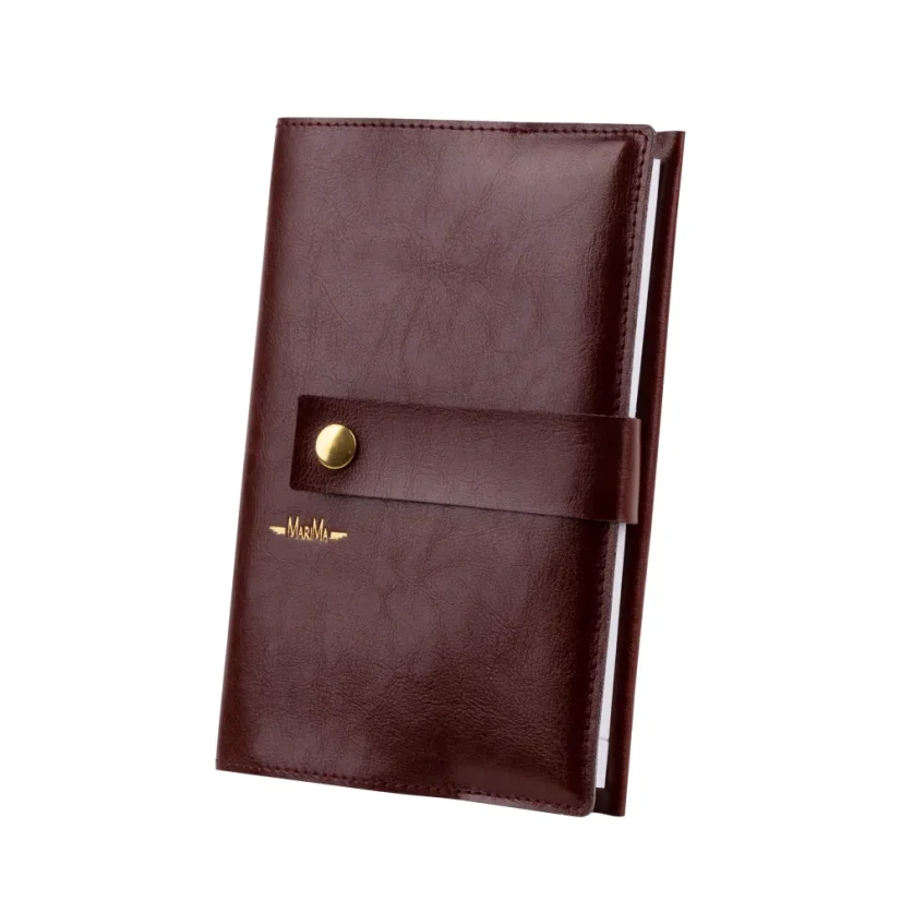 KOŽENÝ OBAL NA DIÁR A5 S DIÁROM MARIMA - Farba: Bordová koža