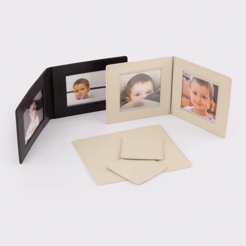 Kožená podložka MARIMA a dvojica fotorámikov